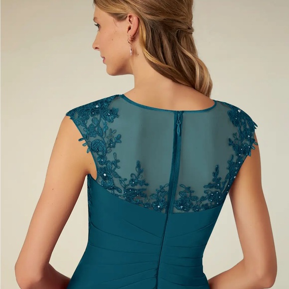 Azazie Deep Teal Embellished Gown - Picture 6 of 7